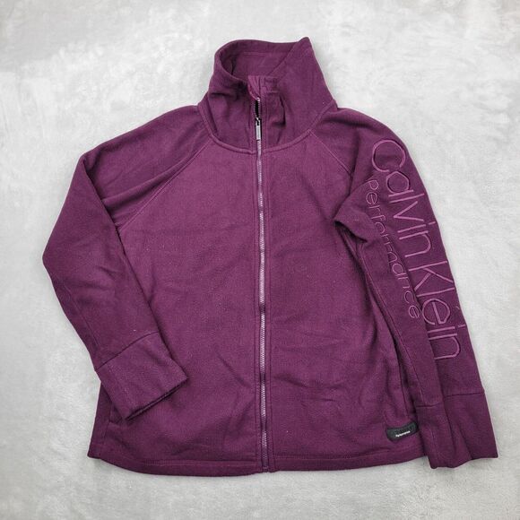 Calvin Klein Jacket Women Large Performance Coat Sweater Sweatshirt Zip Up Adult - Picture 1 of 7